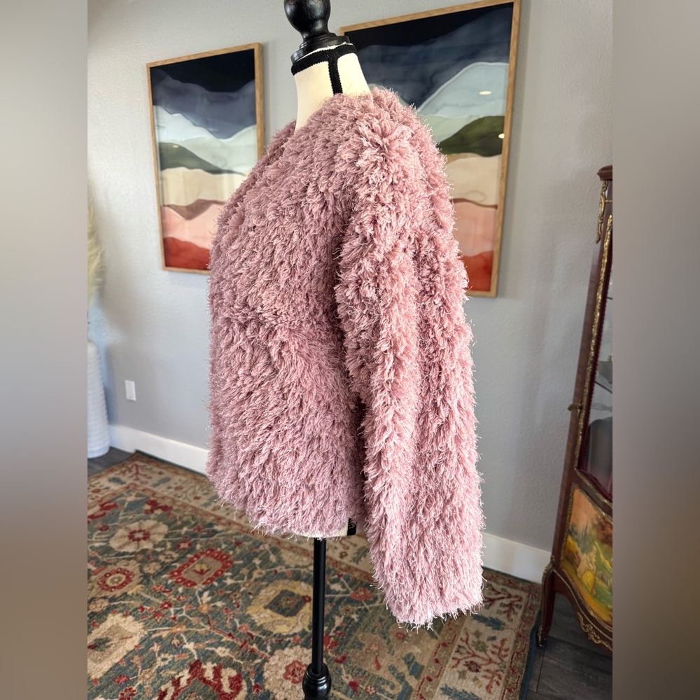 Mystree Soft Mauve Teddy Jacket - Picture 4 of 9